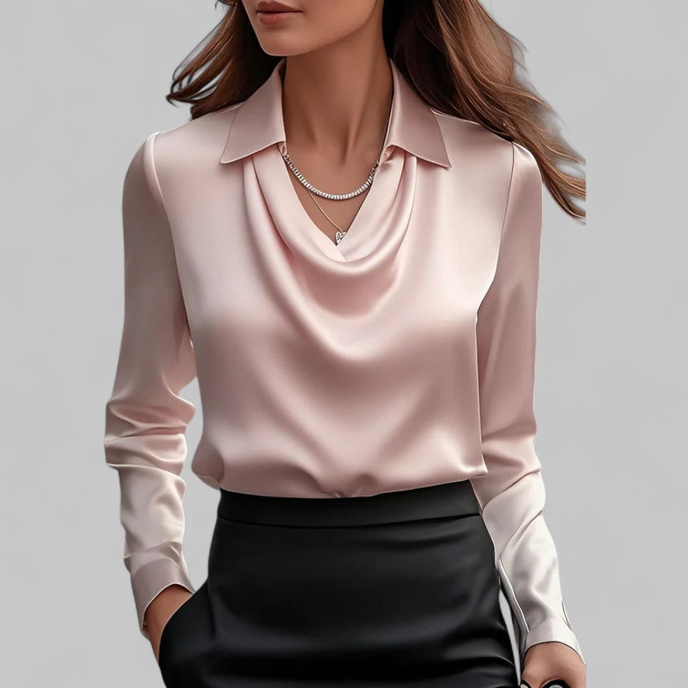 Scarlett | Women’s Elegant Long Sleeve Satin Blouse
